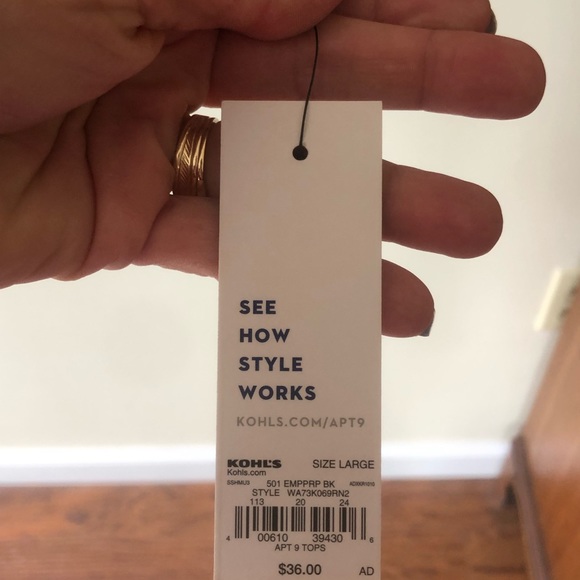 Apt 9  New with tags. Blue top size L - Picture 2 of 3